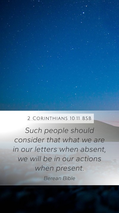2 Corinthians 10:11 BSB Bible Verse Image
