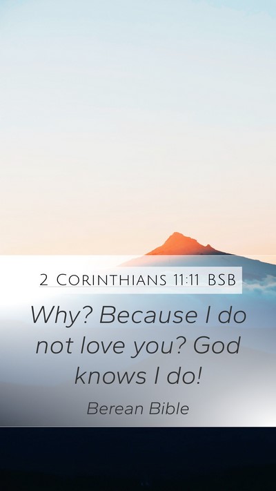 2 Corinthians 11:11 BSB Bible Verse Image