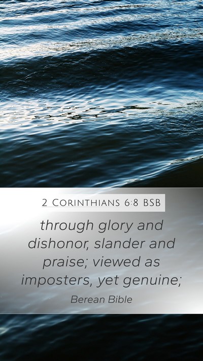 2 Corinthians 6:8 BSB Bible Verse Image