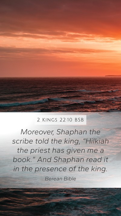 2 Kings 22:10 BSB Bible Verse Image