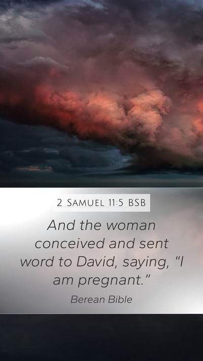 2 Samuel 11:5 BSB Mobile Phone Wallpaper - And the woman conceived and sent word to David, - Mobile Bible Verse Wallpaper