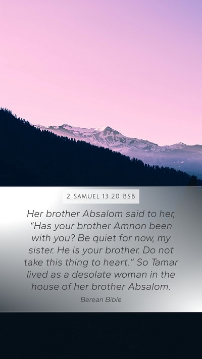 2 Samuel 13:20 BSB Bible Verse Image