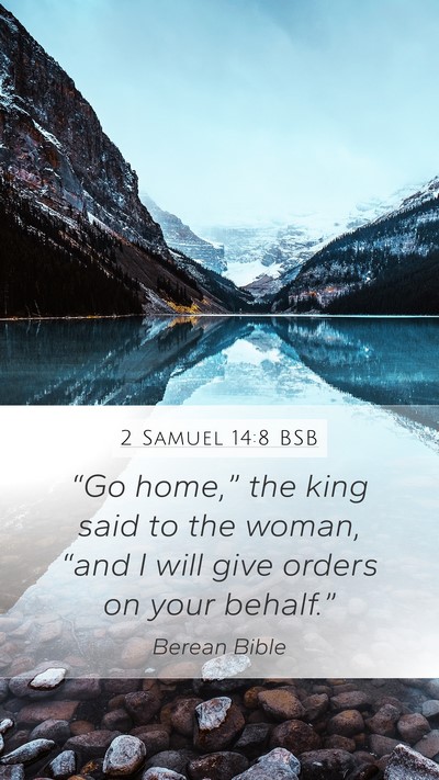 2 Samuel 14:8 BSB Mobile Phone Wallpaper - “Go home,” the king said to the woman, “and - Mobile Bible Verse Wallpaper