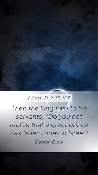 2 Samuel 3:38 BSB Mobile Phone Wallpaper - Then the king said to his servants, “Do you not - Mobile Bible Verse Wallpaper