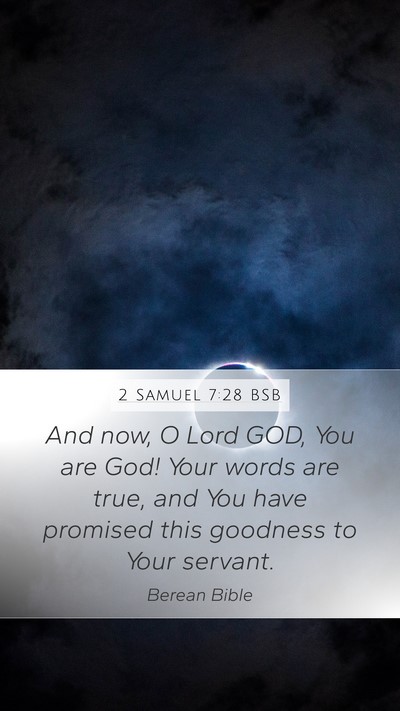 2 Samuel 7:28 BSB Mobile Phone Wallpaper - And now, O Lord GOD, You are God! Your words are - Mobile Bible Verse Wallpaper