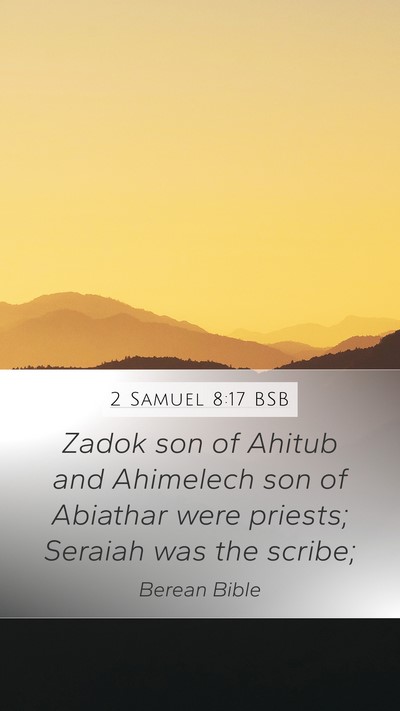 2 Samuel 8:17 BSB Bible Verse Image