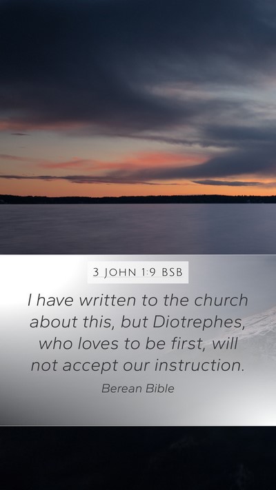 3 John 1:9 BSB Bible Verse Image