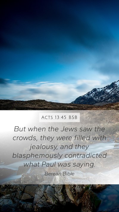 Acts 13:45 BSB Bible Verse Image