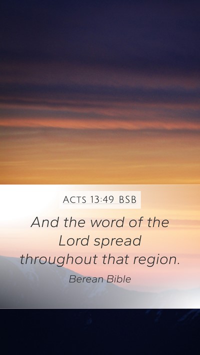 Acts 13:49 BSB Bible Verse Image