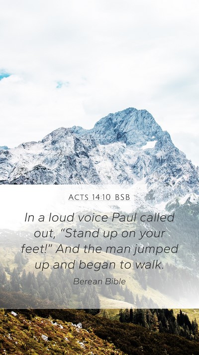 Acts 14:10 BSB Bible Verse Image