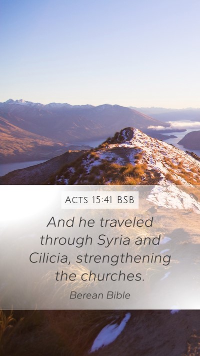 Acts 15:41 BSB Bible Verse Image