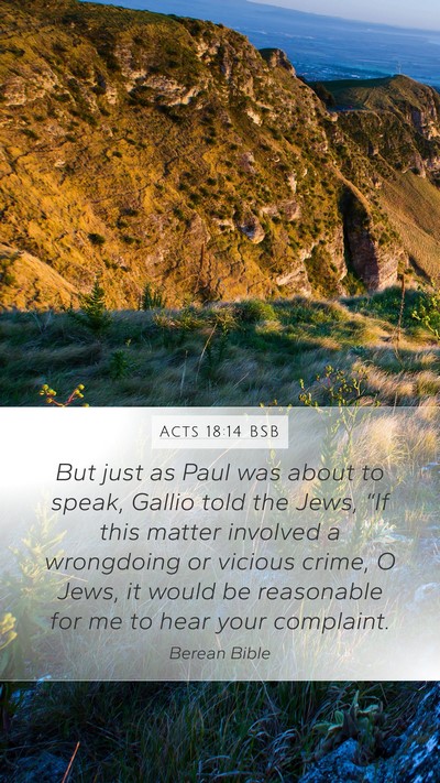 Acts 18:14 BSB Bible Verse Image