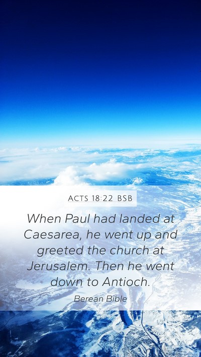 Acts 18:22 BSB Bible Verse Image