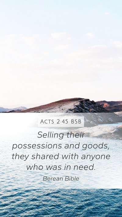 Acts 2:45 BSB Bible Verse Image