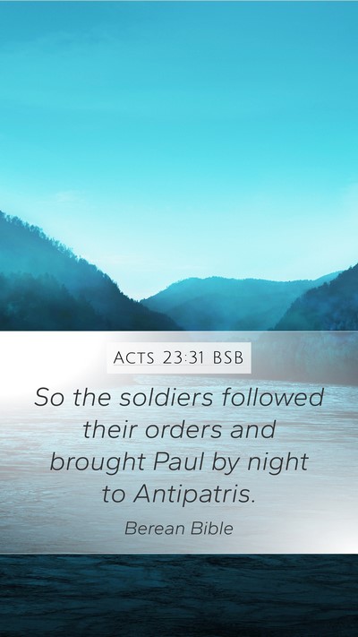 Acts 23:31 BSB Mobile Phone Wallpaper - So the soldiers followed their orders and brought - Mobile Bible Verse Wallpaper