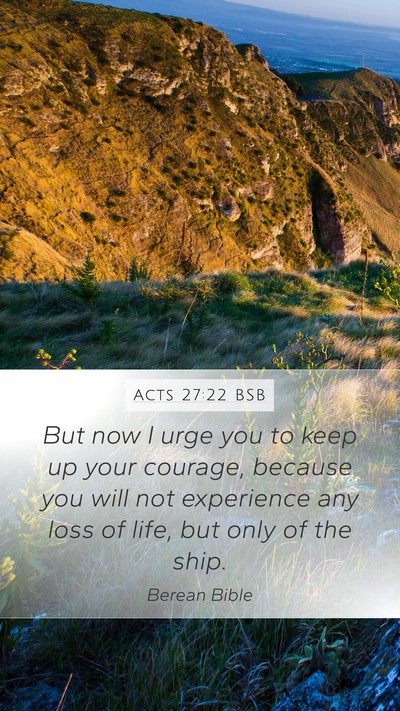 Acts 27:22 BSB Bible Verse Image