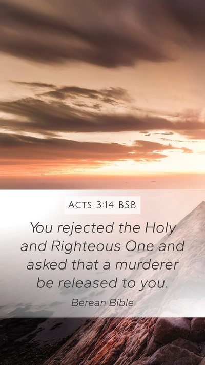 Acts 3:14 BSB Bible Verse Image