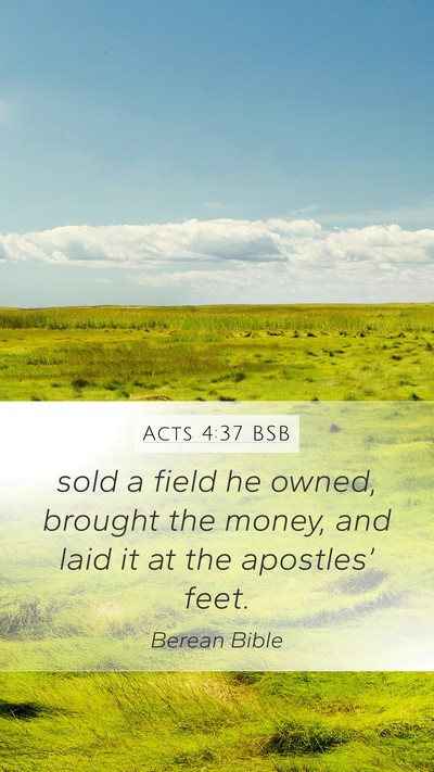 Acts 4:37 BSB Bible Verse Image