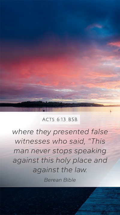 Acts 6:13 BSB Bible Verse Image