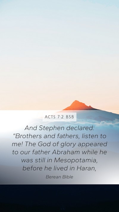 Acts 7:2 BSB Bible Verse Image