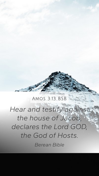 Amos 3:13 BSB Mobile Phone Wallpaper - Hear and testify against the house of Jacob, - Mobile Bible Verse Wallpaper
