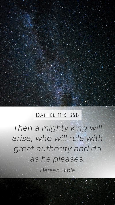 Daniel 11:3 BSB Bible Verse Image