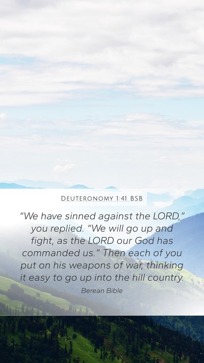 Deuteronomy 1:41 BSB Bible Verse Image