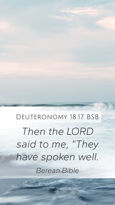 Deuteronomy 18:17 BSB Mobile Phone Wallpaper - Then the LORD said to me, “They have spoken - Mobile Bible Verse Wallpaper