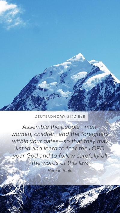 Deuteronomy 31:12 BSB Bible Verse Image
