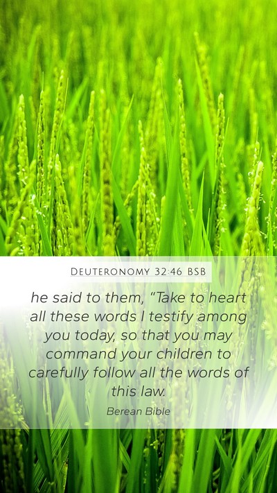 Deuteronomy 32:46 BSB Bible Verse Image