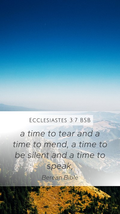 Ecclesiastes 3:7 BSB Bible Verse Image