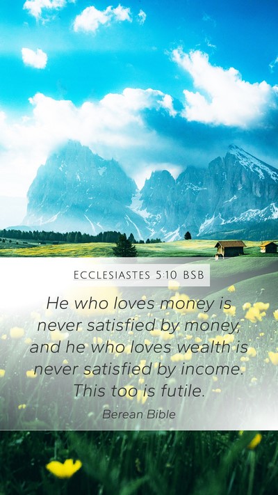 Ecclesiastes 5:10 BSB Bible Verse Image
