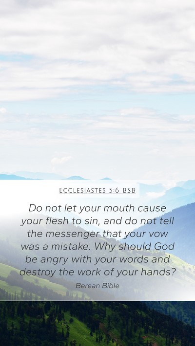 Ecclesiastes 5:6 BSB Bible Verse Image
