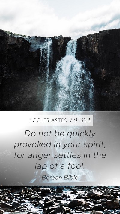 Ecclesiastes 7:9 BSB Bible Verse Image