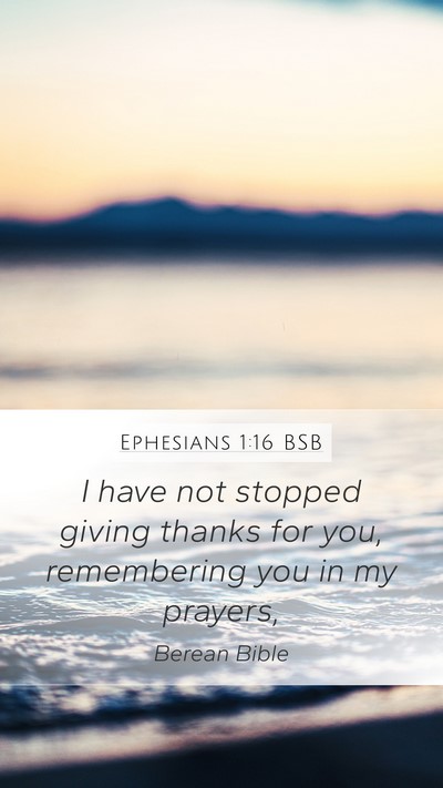 Ephesians 1:16 BSB Bible Verse Image