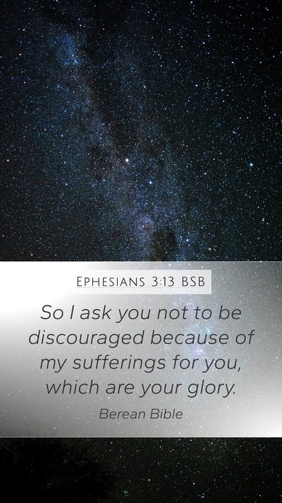 Ephesians 3:13 BSB Bible Verse Image