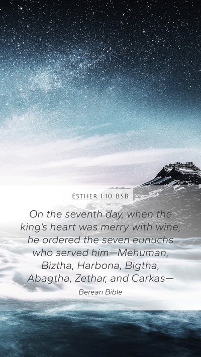 Esther 1:10 BSB Bible Verse Image