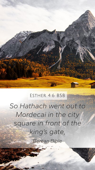Esther 4:6 BSB Mobile Phone Wallpaper - So Hathach went out to Mordecai in the city - Mobile Bible Verse Wallpaper