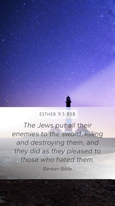 Esther 9:5 BSB Bible Verse Image