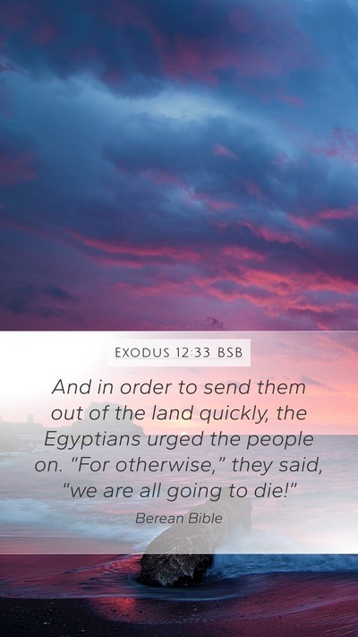 Exodus 12:33 BSB Bible Verse Image