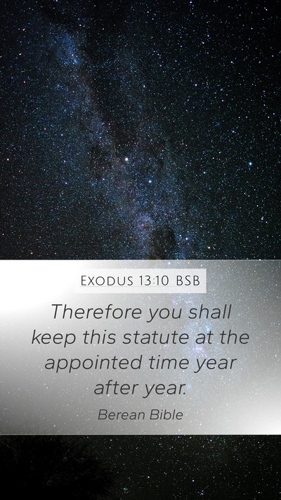 Exodus 13:10 BSB Mobile Phone Wallpaper - Therefore you shall keep this statute at the - Mobile Bible Verse Wallpaper