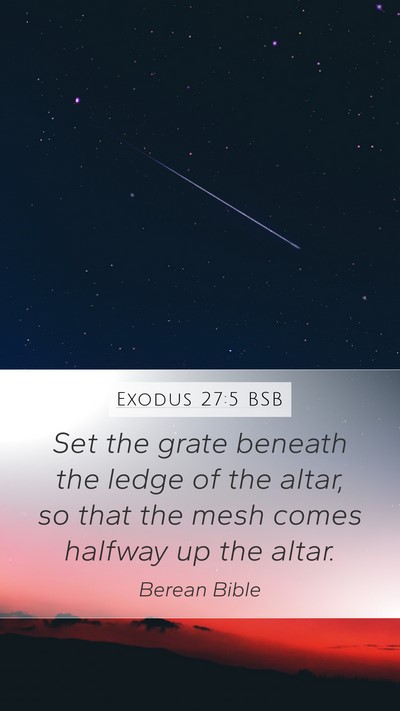 Exodus 27:5 BSB Mobile Phone Wallpaper - Set the grate beneath the ledge of the altar, so - Mobile Bible Verse Wallpaper