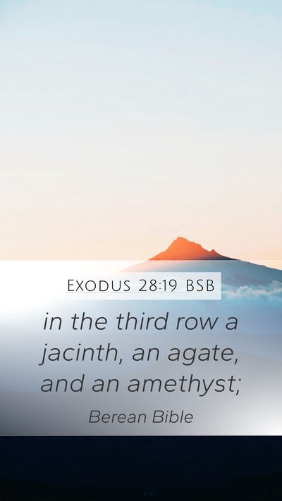 Exodus 28:19 BSB Mobile Phone Wallpaper - in the third row a jacinth, an agate, and an - Mobile Bible Verse Wallpaper