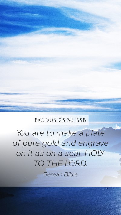 Exodus 28:36 BSB Bible Verse Image