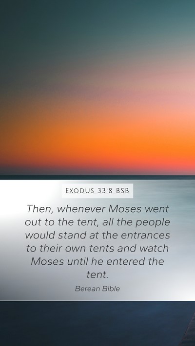 Exodus 33:8 BSB Mobile Phone Wallpaper - Then, whenever Moses went out to the tent, all - Mobile Bible Verse Wallpaper