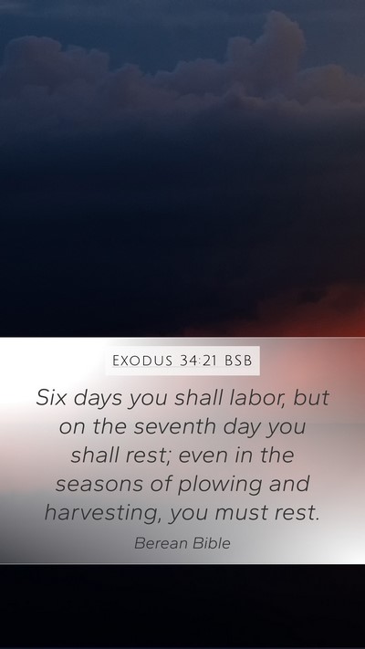 Exodus 34:21 BSB Bible Verse Image