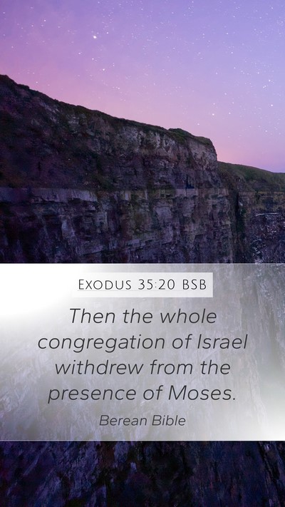 Exodus 35:20 BSB Mobile Phone Wallpaper - Then the whole congregation of Israel withdrew - Mobile Bible Verse Wallpaper