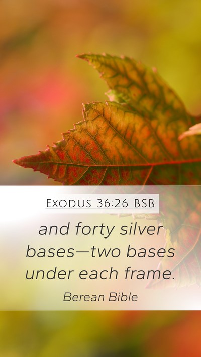 Exodus 36:26 BSB Mobile Phone Wallpaper - and forty silver bases—two bases under each - Mobile Bible Verse Wallpaper