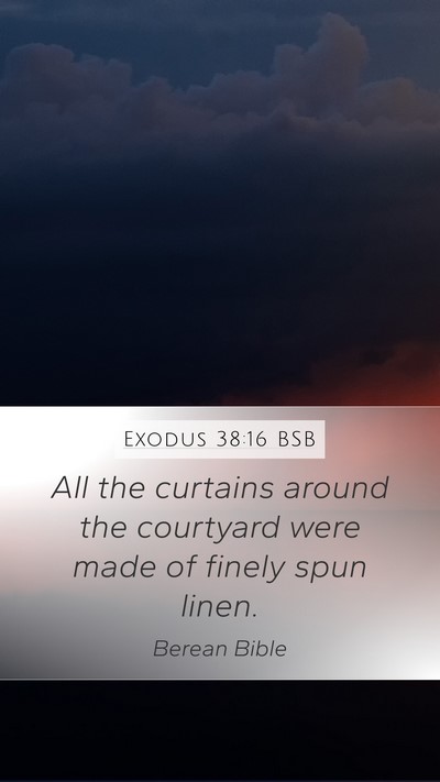 Exodus 38:16 BSB Mobile Phone Wallpaper - All the curtains around the courtyard were made - Mobile Bible Verse Wallpaper