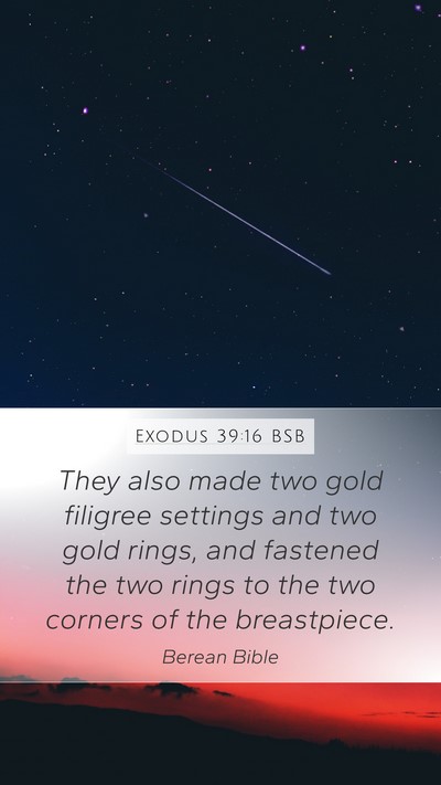Exodus 39:16 BSB Mobile Phone Wallpaper - They also made two gold filigree settings and two - Mobile Bible Verse Wallpaper